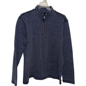 Gap Mens Blue Quarter Zip Mock Neck Pullover Sweater Large